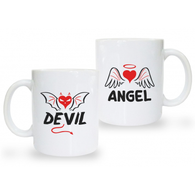 Kubki dla par zakochanych 2 szt - Devil & Angel